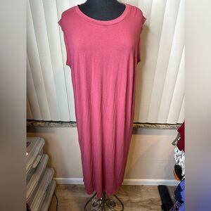 Eileen Fisher Sleeveless Pink Minimalist Maxi Dress Size 1X